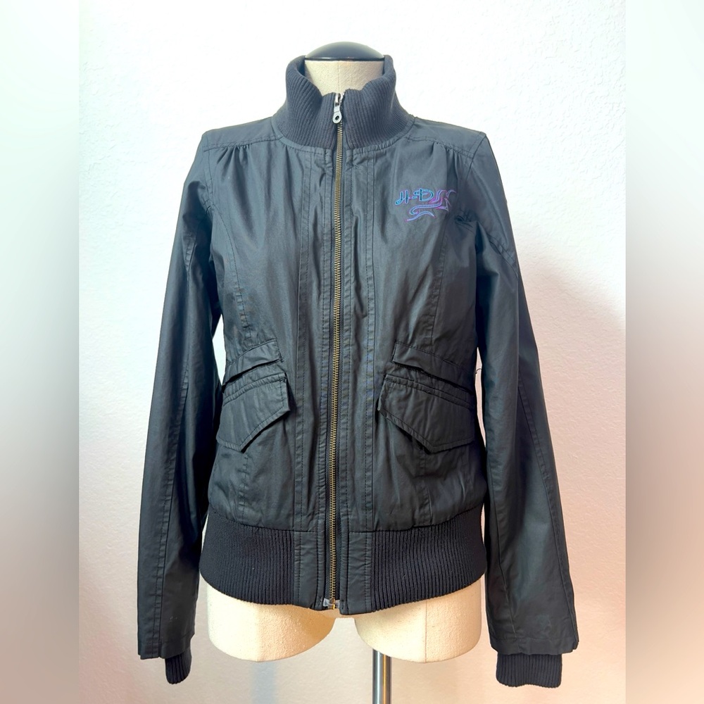 Harley Davidson Women’s Black Bomber Jacket Size Small